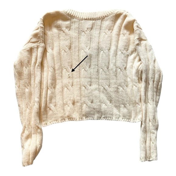 J.Crew Cable-Knit V-Neck Crop Sweater Sz L NM613 - Picture 11 of 13